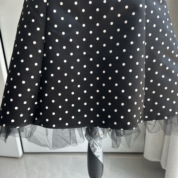 Jessica McClintocj for Gunne Sax Elegant Black Polka Dot Strapless Dress - Picture 5 of 6